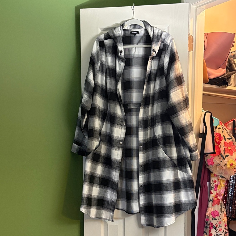 Torrid Long Plaid Jacket